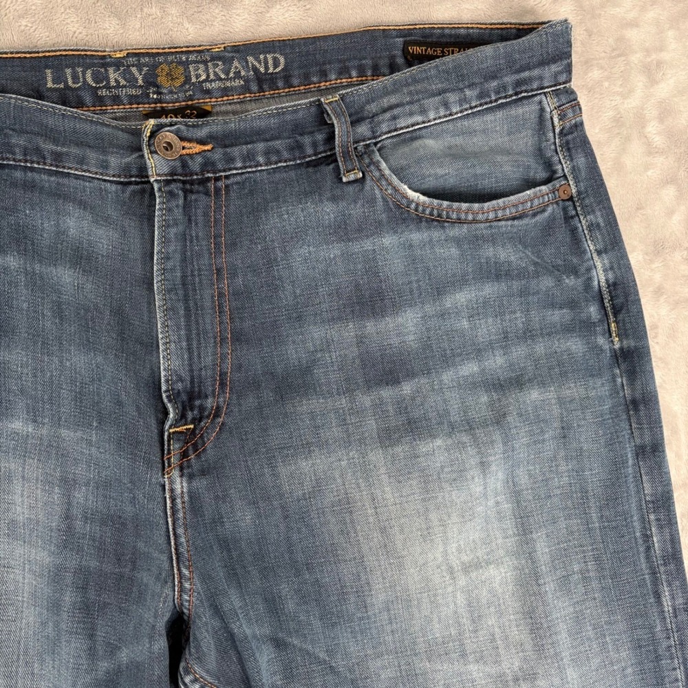 Lucky Brand Vintage Straight Jeans Mens 40x32 (Fits‎ 41x31) Blue Denim Classic - Picture 5 of 16